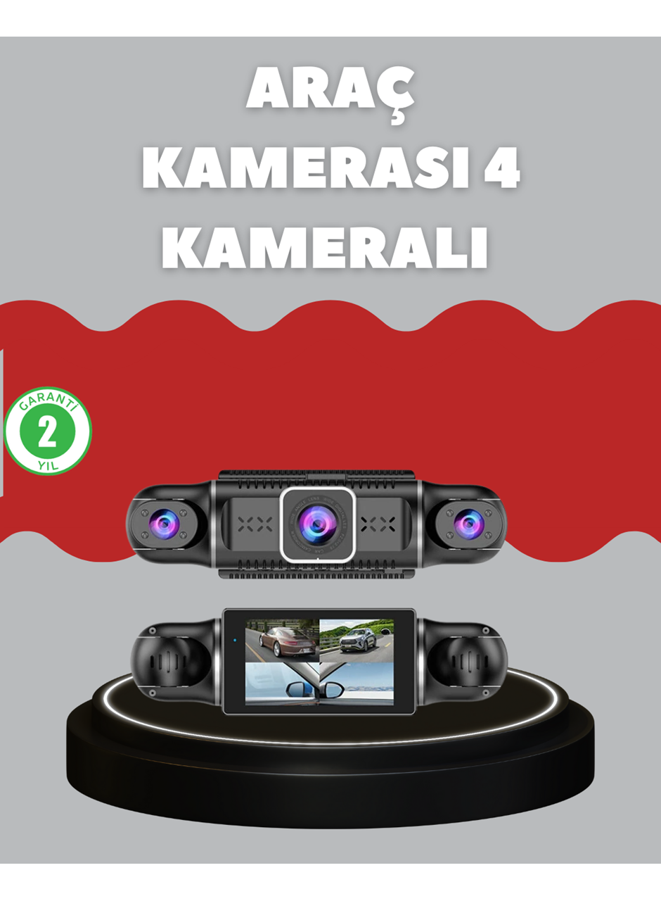 4 Kameralı Araç Kayıt Cihazı Full HD Park İzleme Gece Görüş