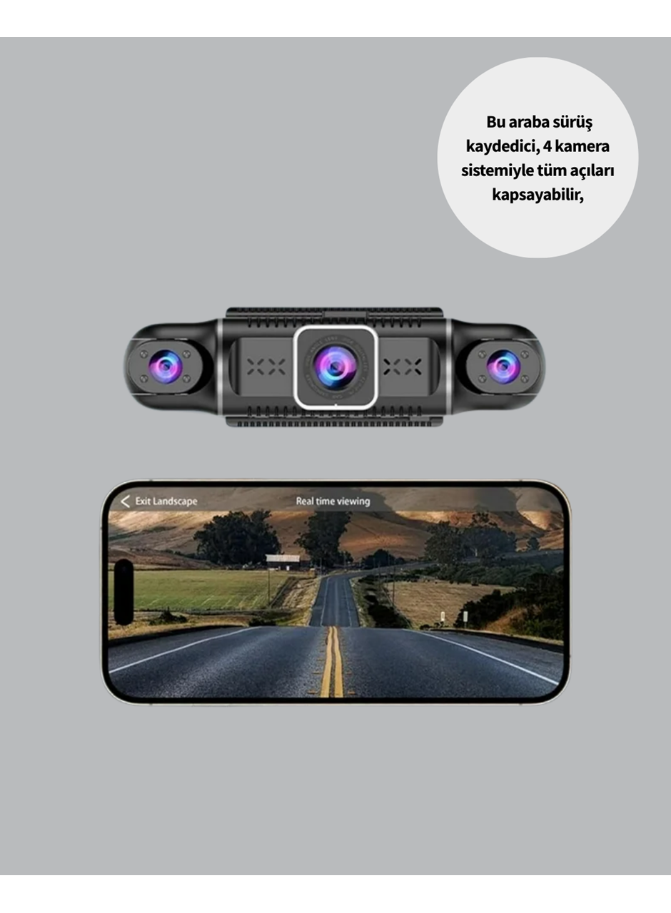 1080P 4 Kanallı Araç Kamerası GPS + WiFi + G Sensör Destekli