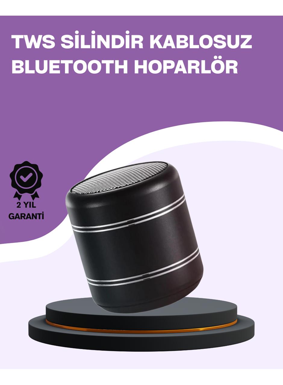 Silindir Tasarım Mini Bluetooth Hoparlör 10m Çekim Güçlü Bas ve Mikrofonlu