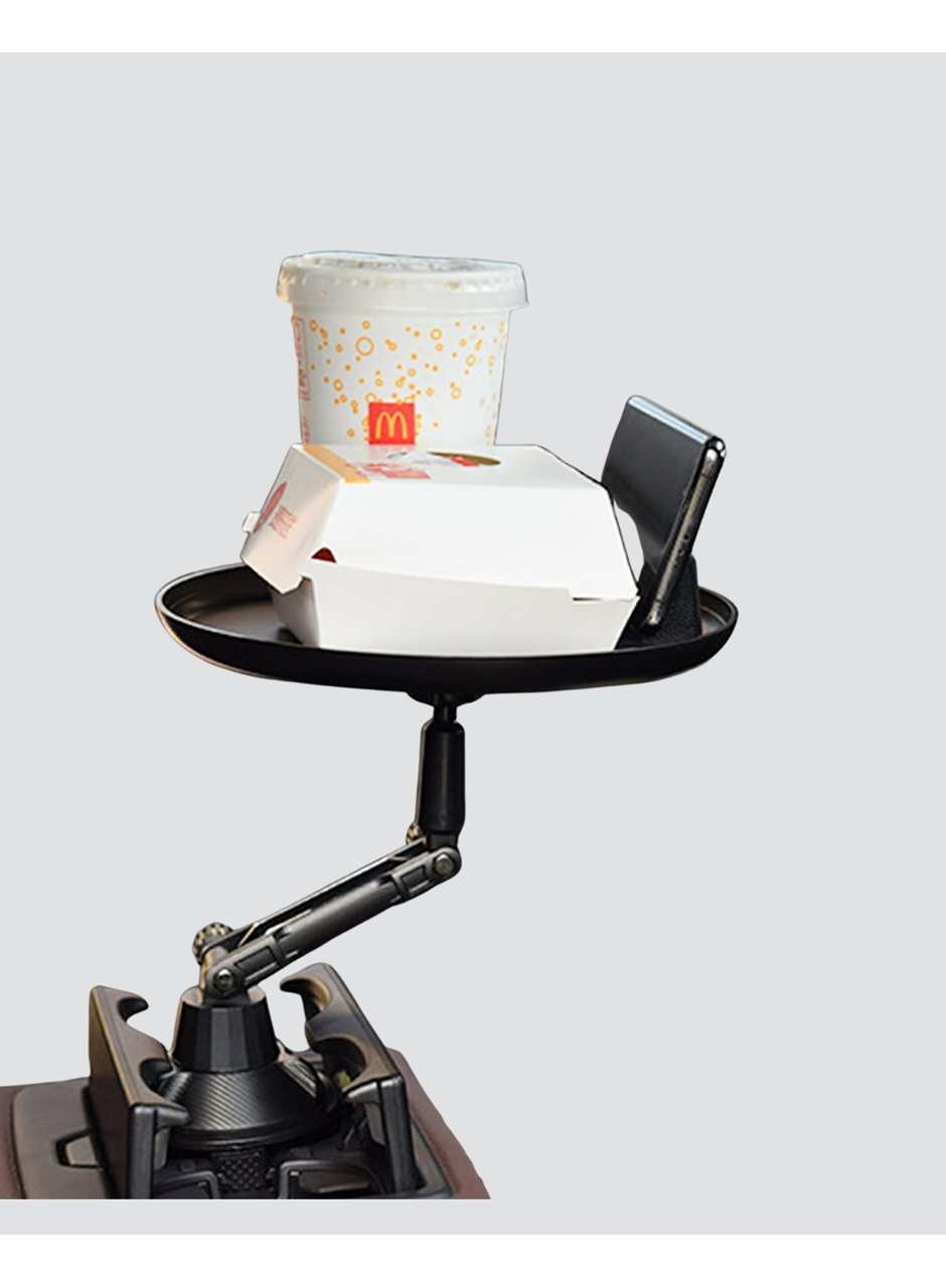 360° Döner Araç Bardaklık Tepsisi Geniş Yemek Alanlı Telefon Standlı