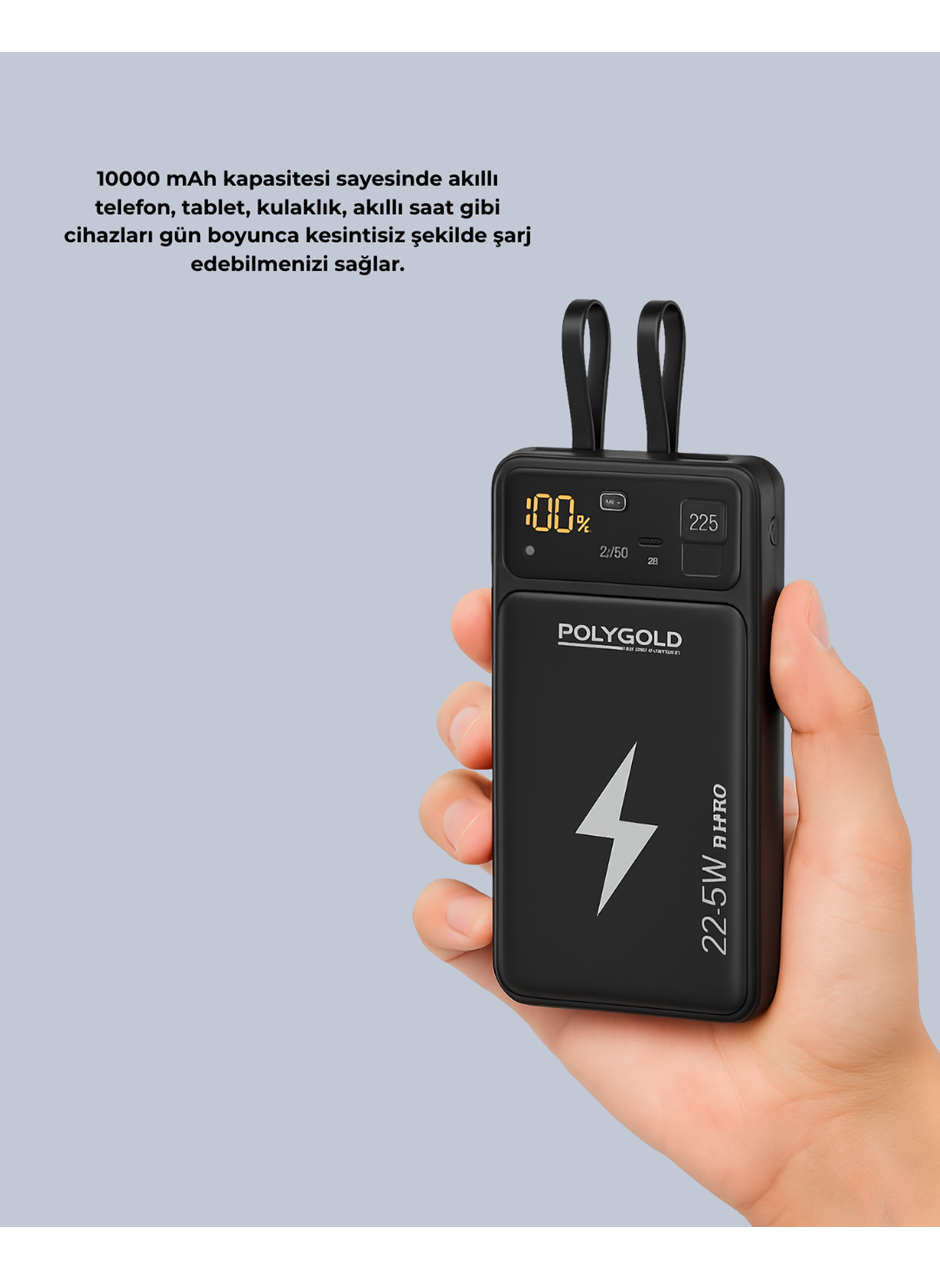 Powerbank 10000 mAh Dijital Göstergeli Taşınabilir