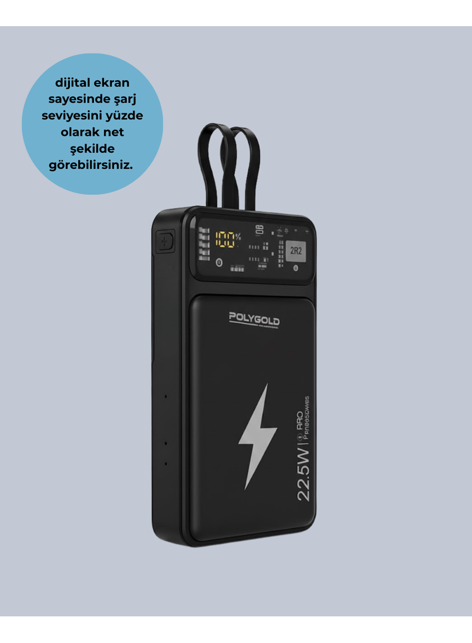 Mobil Powerbank 22.5W PD Destekli Hızlı Şarj