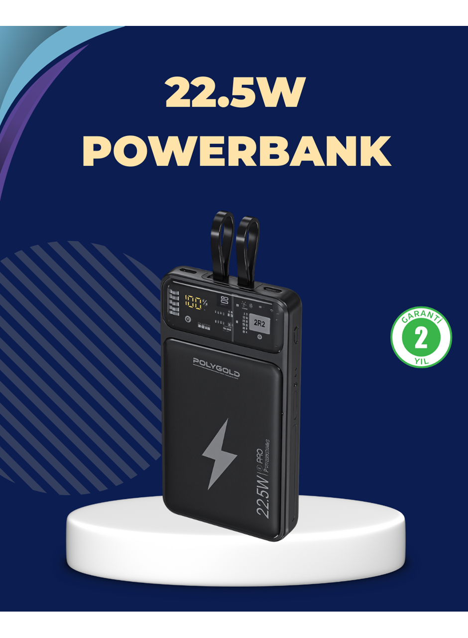Taşınabilir Powerbank 22.5W Hızlı Şarj Destekli