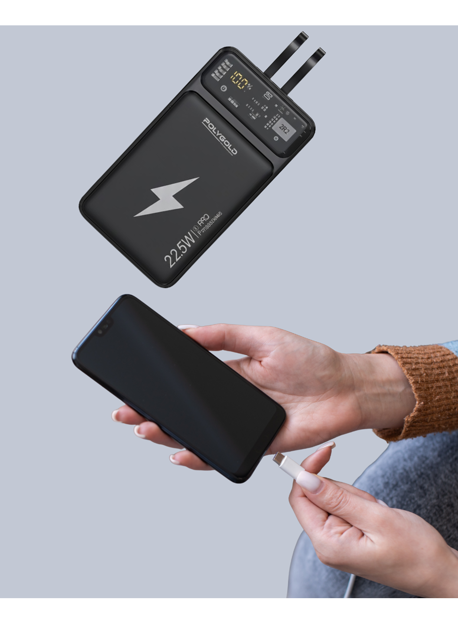 Powerbank Hızlı Şarj 10000 mAh Dahili Kablo