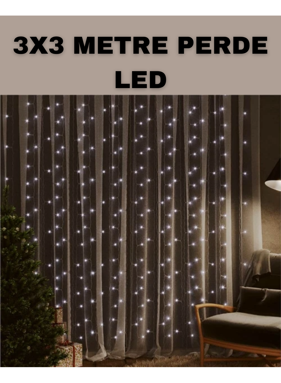 3x3 LED Şelale Perde Işık Kutlama ve Dekor Aydınlatması