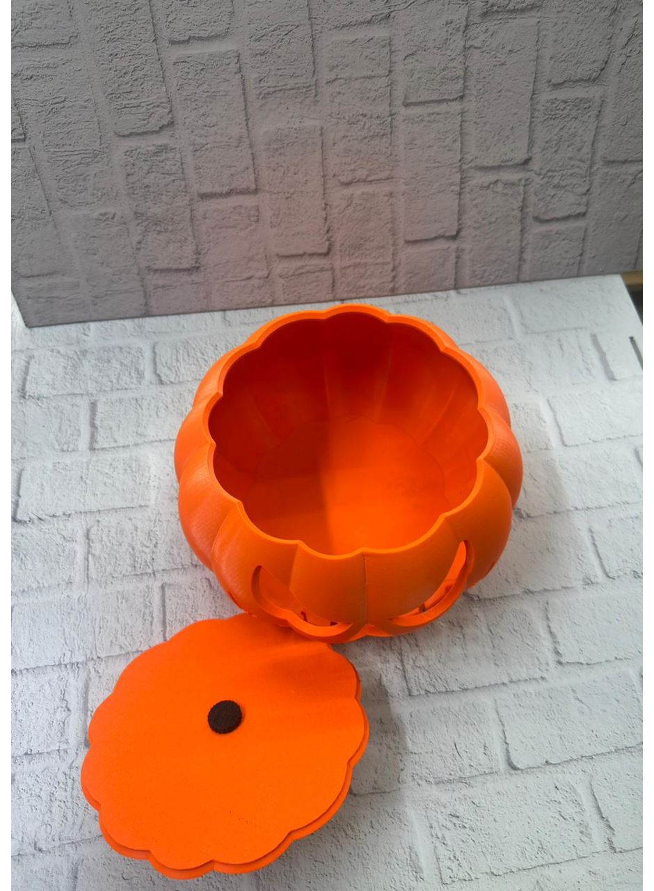 Kapaklı Balkabağı Dekor Kutusu 21×15 cm Halloween Temalı Saklama