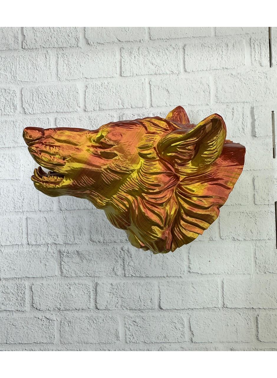 Gold Kurt Duvar Aksesuarı Asılabilir 3D Dekoratif Heykel 25x19 cm