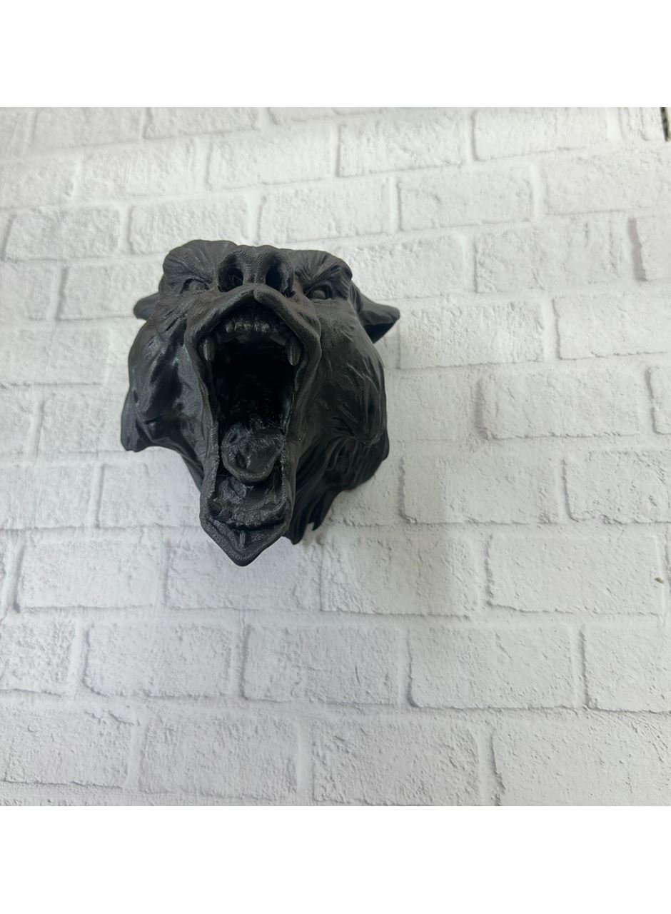 3D Siyah Ayı Başı Duvar Dekoru Modern Asılabilir Heykel 25x19 cm