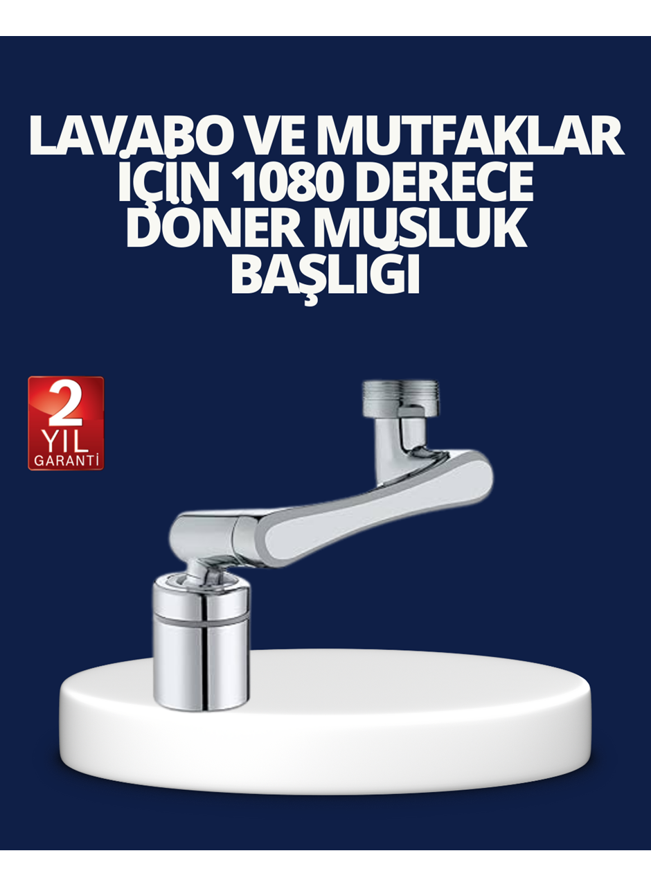 Esnek 1080° Musluk Başlığı 3 Eklemli Hareketli Su Modlu Lavabo Aparatı
