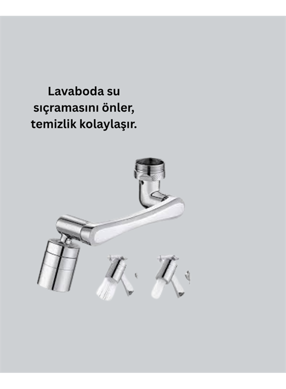 Esnek 1080° Musluk Başlığı 3 Eklemli Hareketli Su Modlu Lavabo Aparatı