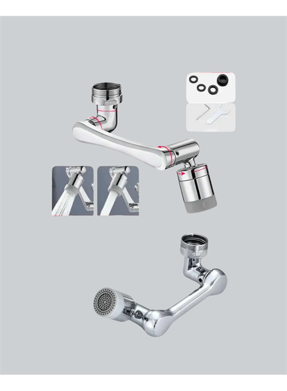 1080° Dönebilen Musluk Başlığı 2 Su Modlu Ayarlanabilir Esnek Tasarım
