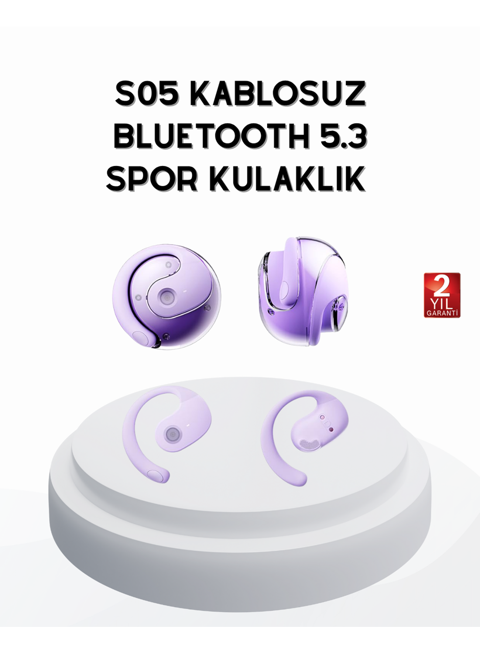 S05 Bluetooth 5.3 Kulaklık IPX4 Su Geçirmez Hızlı Eşleşme Güçlü Stereo Ses