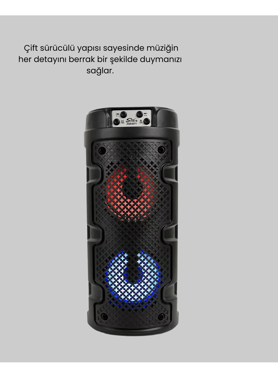 Taşınabilir Bluetooth Hoparlör Çift Sürücü Güçlü Bas HD Ses Çoklu Bağlantı