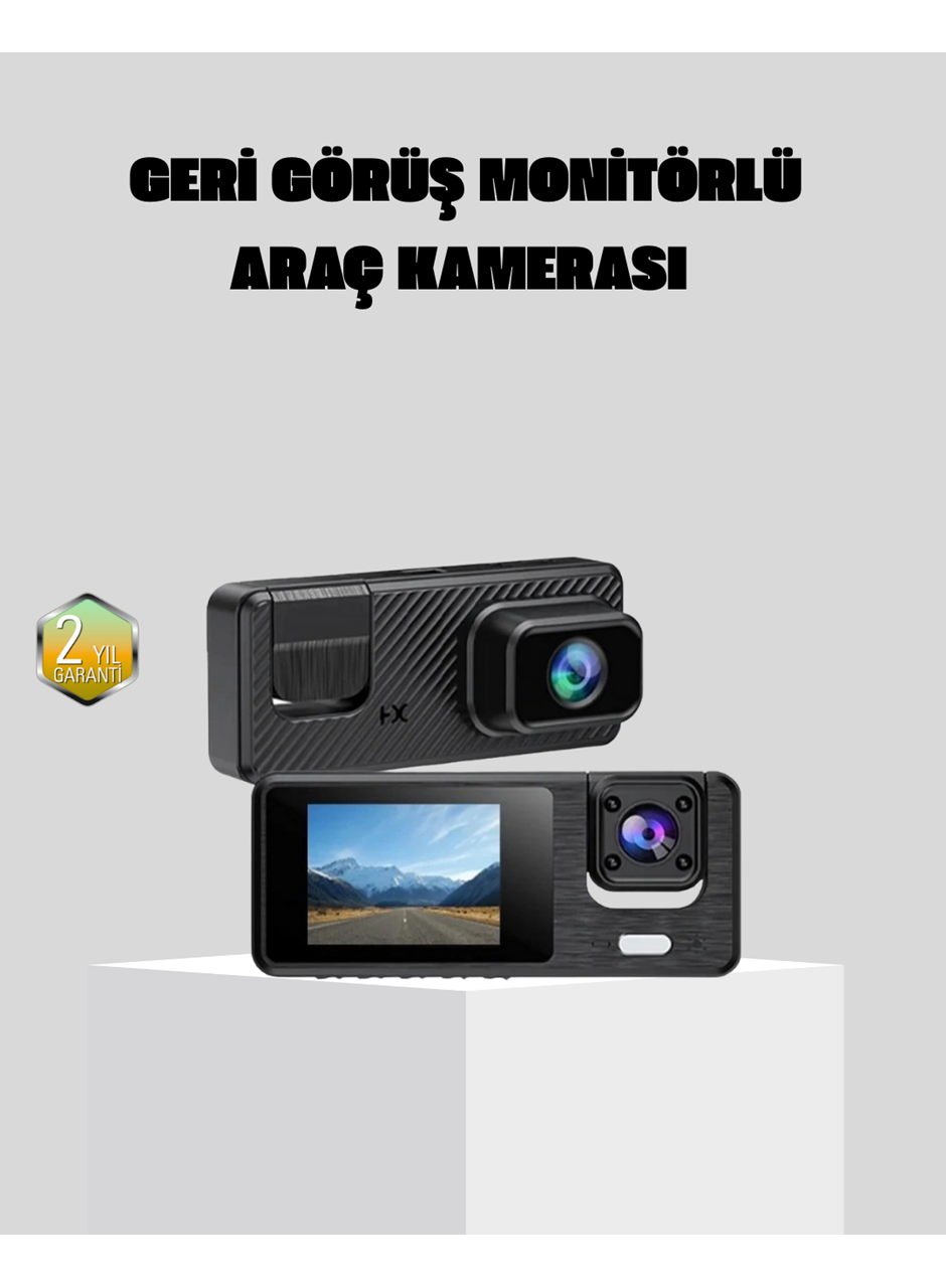 Full HD 3'lü Araç Kamerası Geri Görüş Destekli Park Modlu 1080P DVR