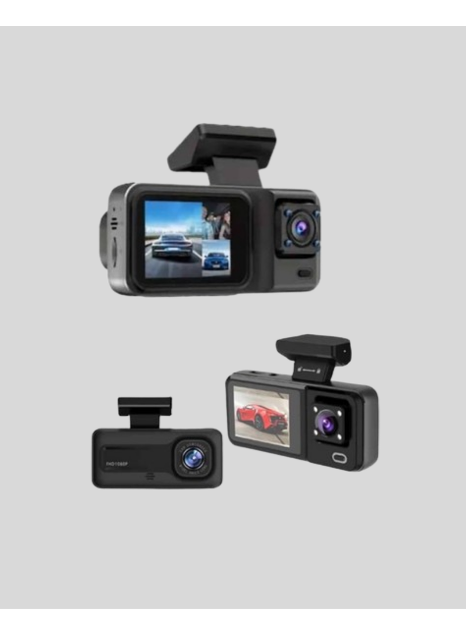 Full HD 3'lü Araç Kamerası Geri Görüş Destekli Park Modlu 1080P DVR