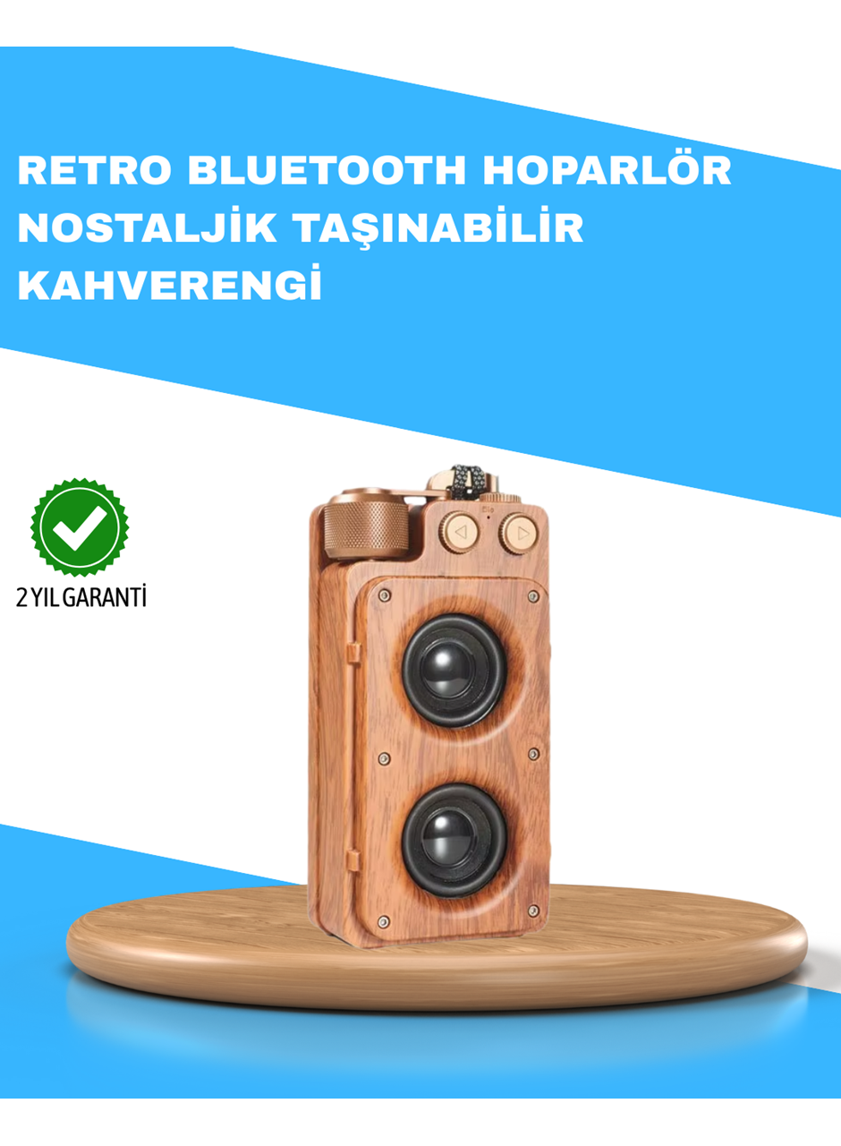 Retro Radyo Tasarım Bluetooth Hoparlör 1800mAh Uzun Çalma Süresi