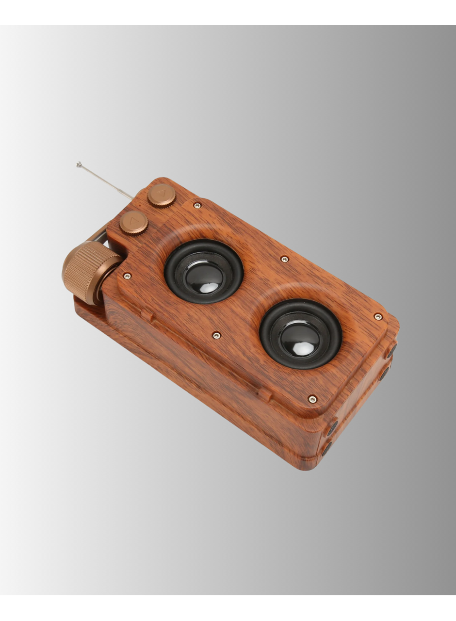 Ahşap Tarzı Kablosuz Hoparlör 5W Güçlü Bass TF USB AUX