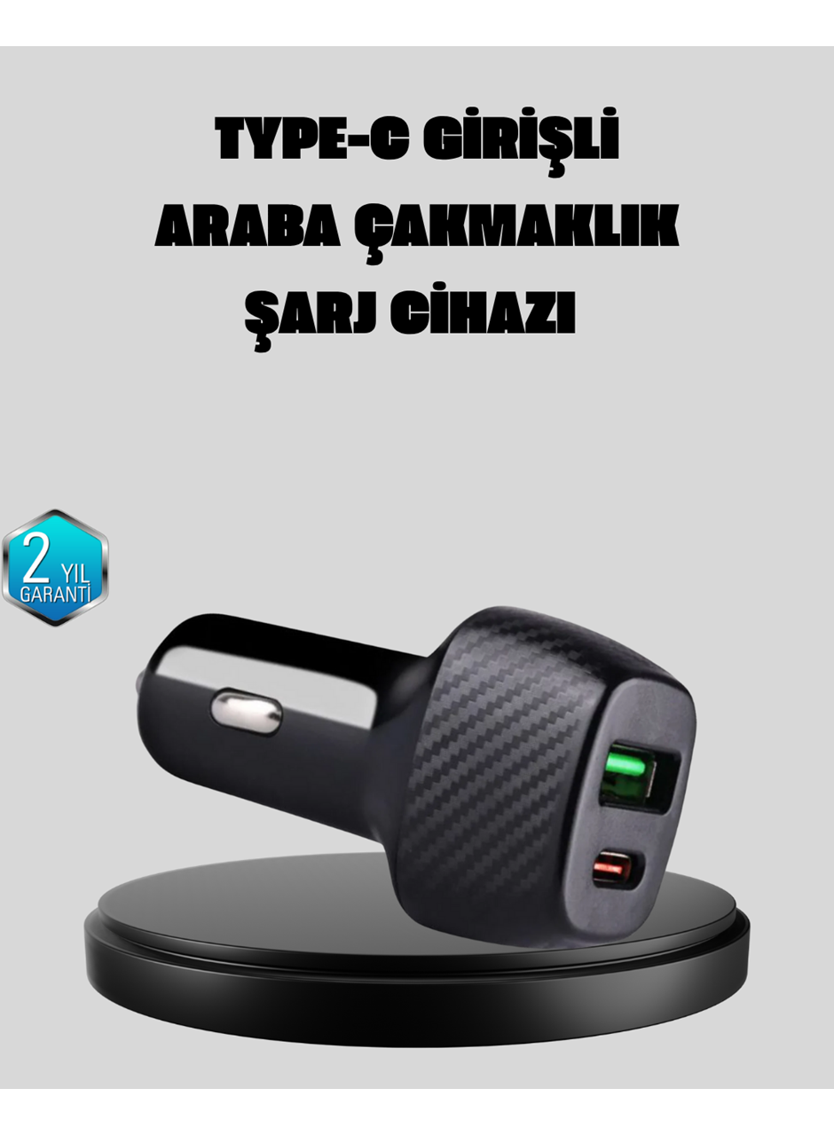 PD Destekli 38W Araç Şarj Başlığı Type-C + USB Çift Çıkış Hızlı Şarj