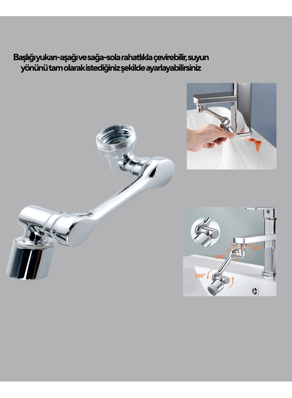 Döner Musluk Başlığı Çok Açılı Robotik Kol Su Tasarruflu