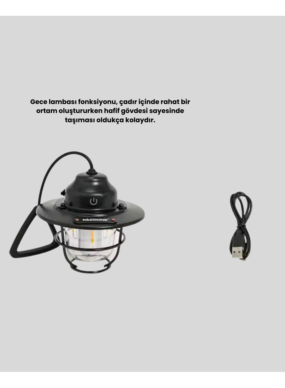 Outdoor Retro Kamp Işığı Uzun Ömürlü Pil Taşınabilir Suya Dayanıklı