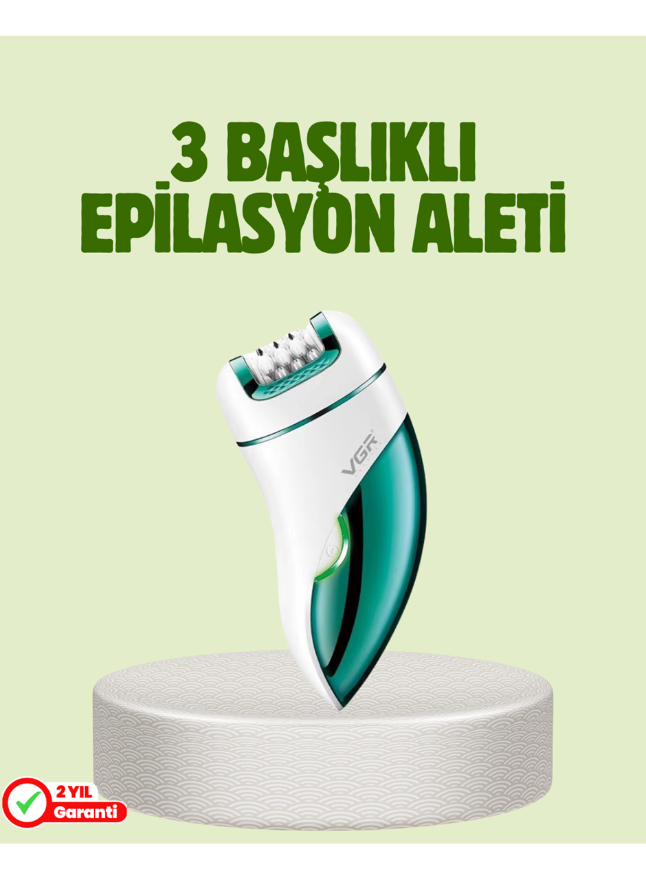 Çok Fonksiyonlu Epilatör 600mAh 90 Dakika Kullanım LED Metal Başlık Su Geçirmez