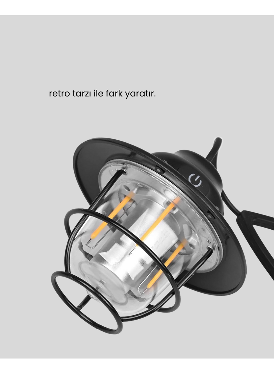 Outdoor Retro Kamp Işığı Uzun Ömürlü Pil Taşınabilir Suya Dayanıklı