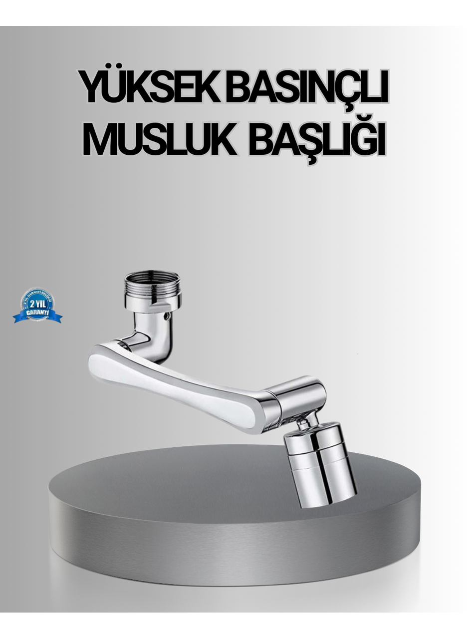 1080° Dönebilen Musluk Başlığı Robotik Kol Havalandırıcı Çok Yönlü Su Yönlendirme