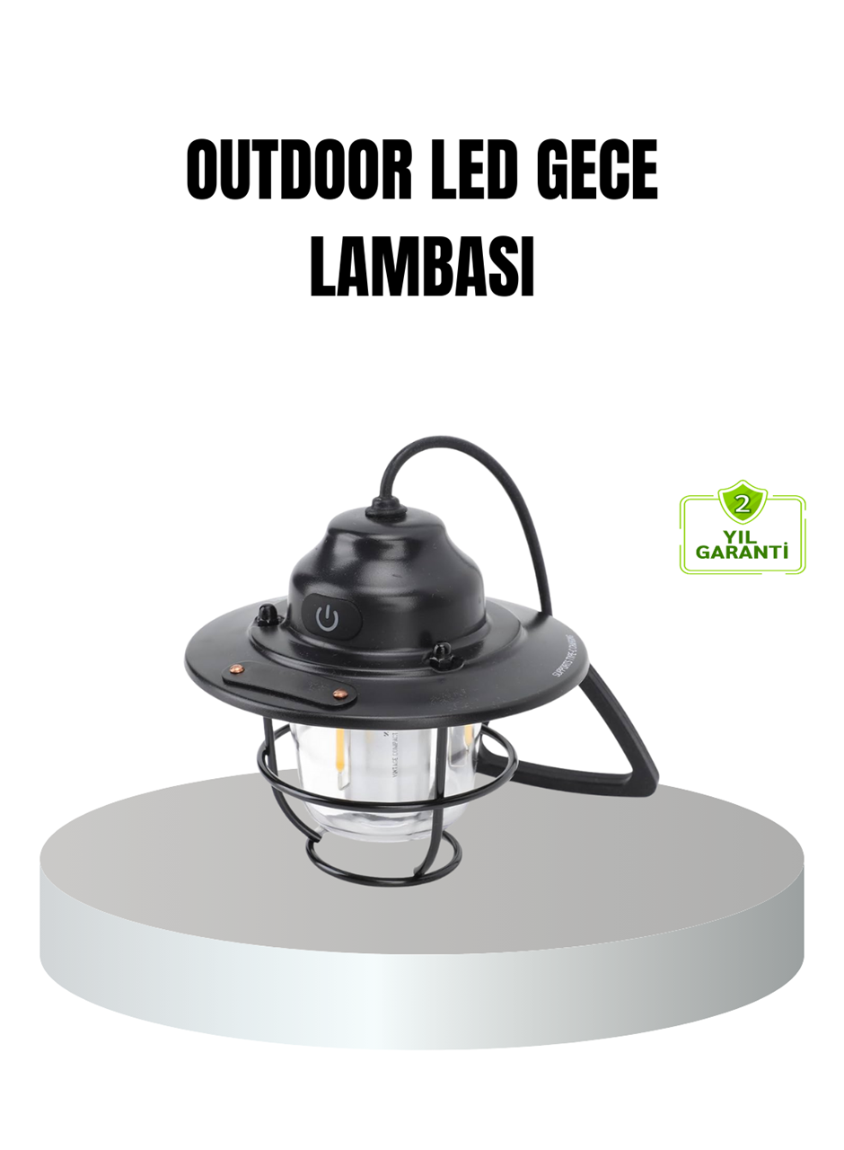 Retro Kamp Lambası Su Geçirmez Taşınabilir Gece Işığı Uzun Pil Ömürlü