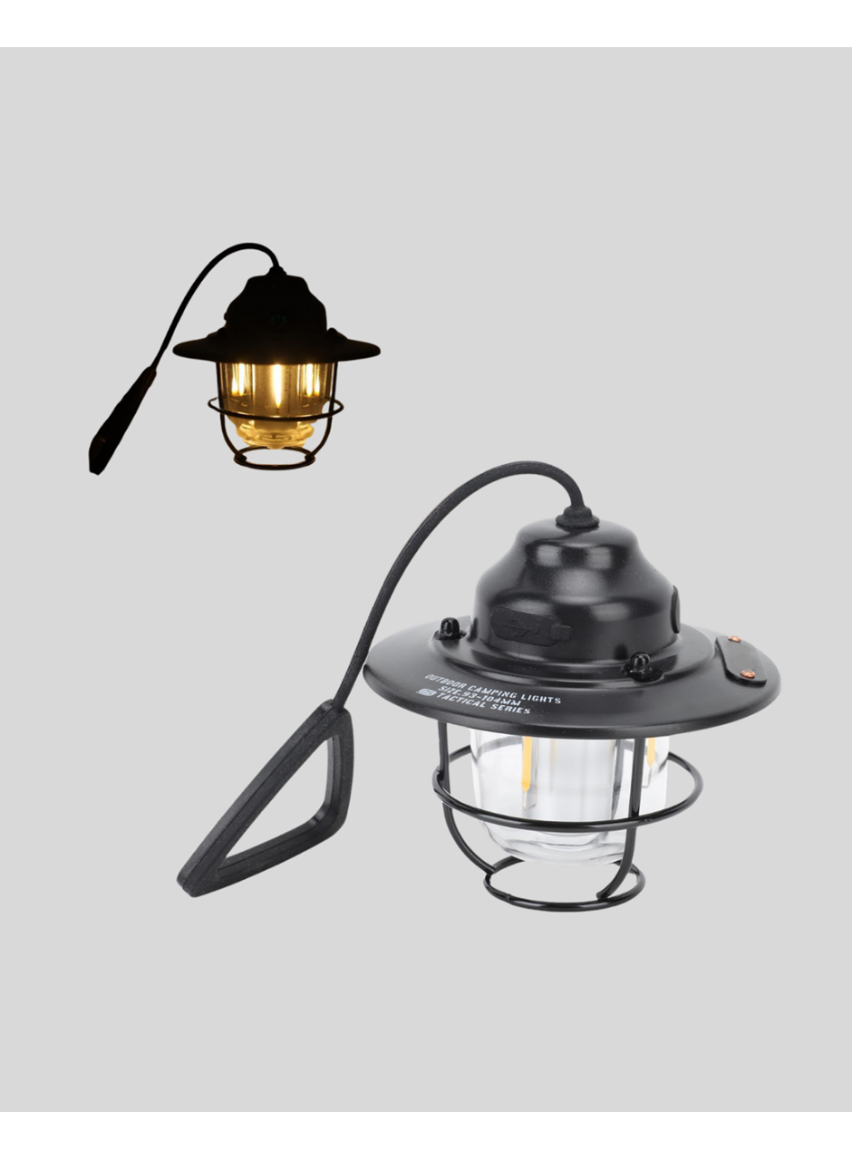 Retro Kamp Lambası Su Geçirmez Taşınabilir Gece Işığı Uzun Pil Ömürlü