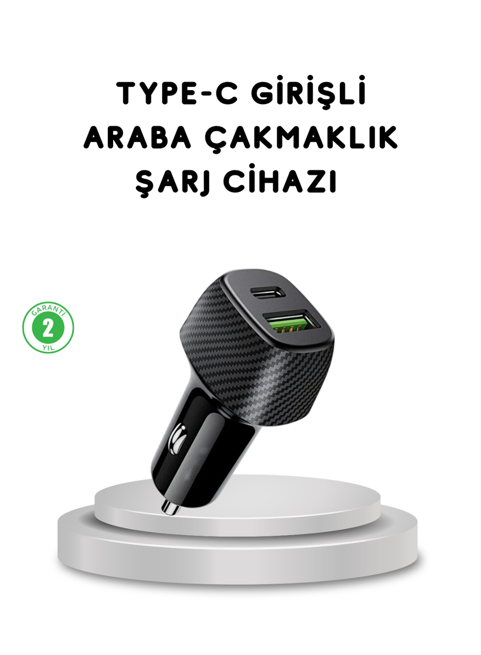 38W Araç Şarj Cihazı Type-C PD USB Hızlı Şarj Çift Port