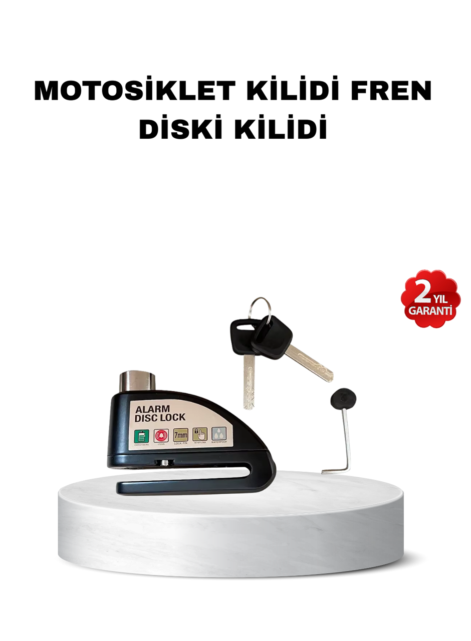 110 dB Alarmlı Disk Fren Kilidi Su Geçirmez Çelik Gövde Motosiklet Güvenlik