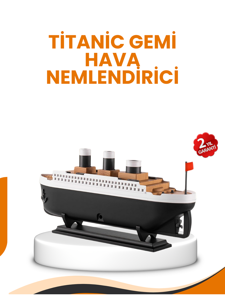 7 Renk Ortam Işıklı Dekoratif Gemi Tasarım Hava Nemlendirici Difüzör