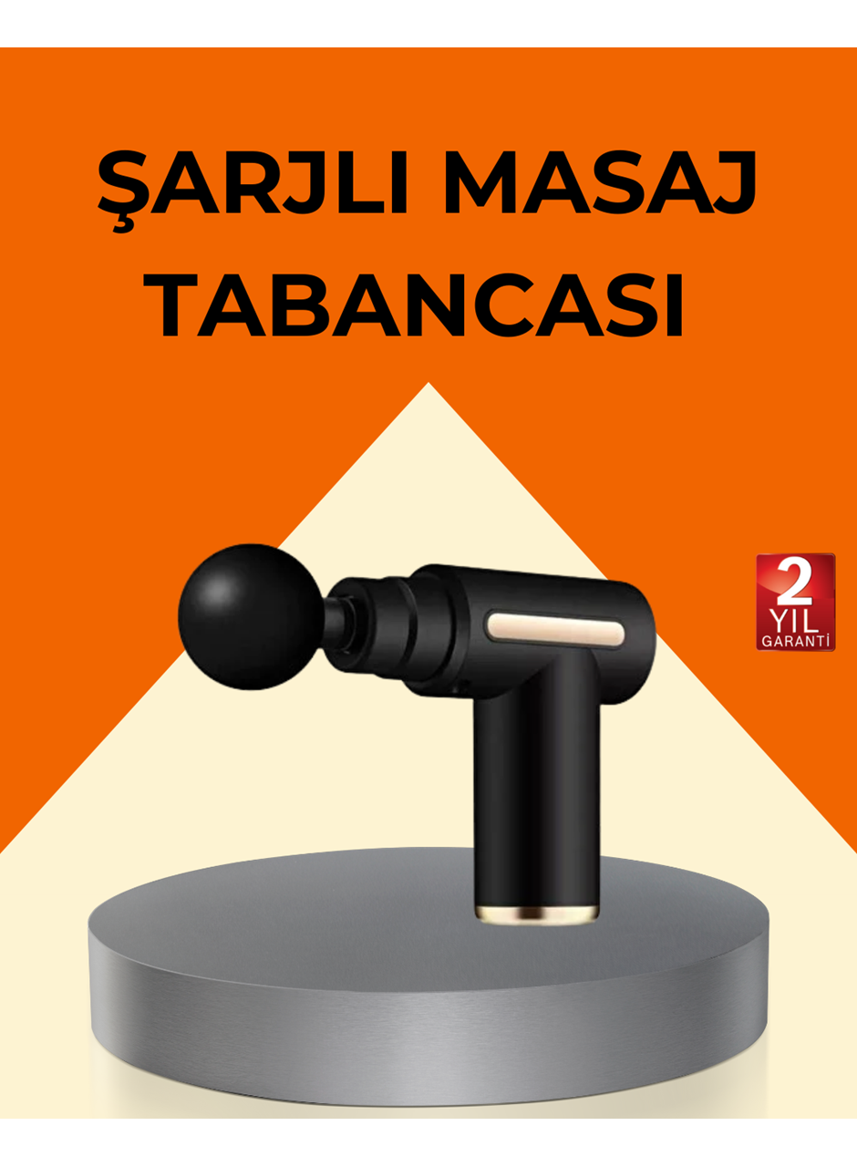 Şarjlı Kas Masaj Aleti 6 Kademe 4 Başlık Derin Doku EMS Titreşim Sporcu Masaj Tabancası