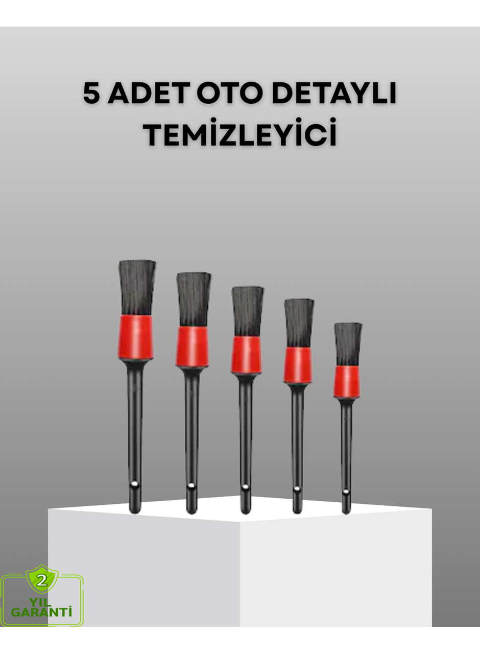 5 Parça Detay Temizlik Fırçası Seti Jant Motor Havalandırma İç Dış Temizlik