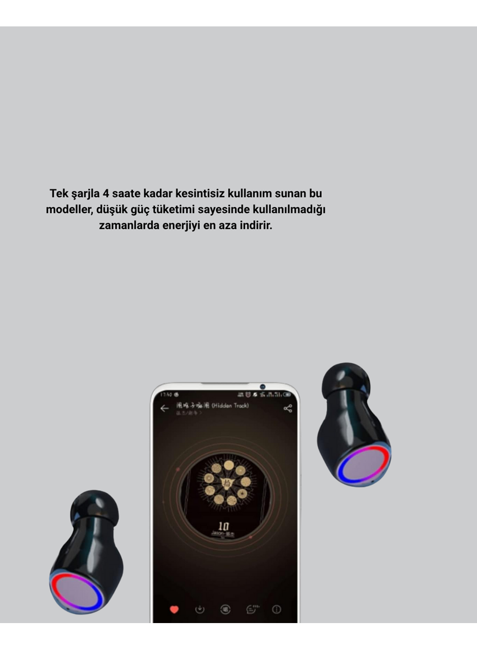 Bluetooth Kablosuz Kulaklık 4 Saat Kullanım Şarj Kutulu Düşük Enerji Tüketimli
