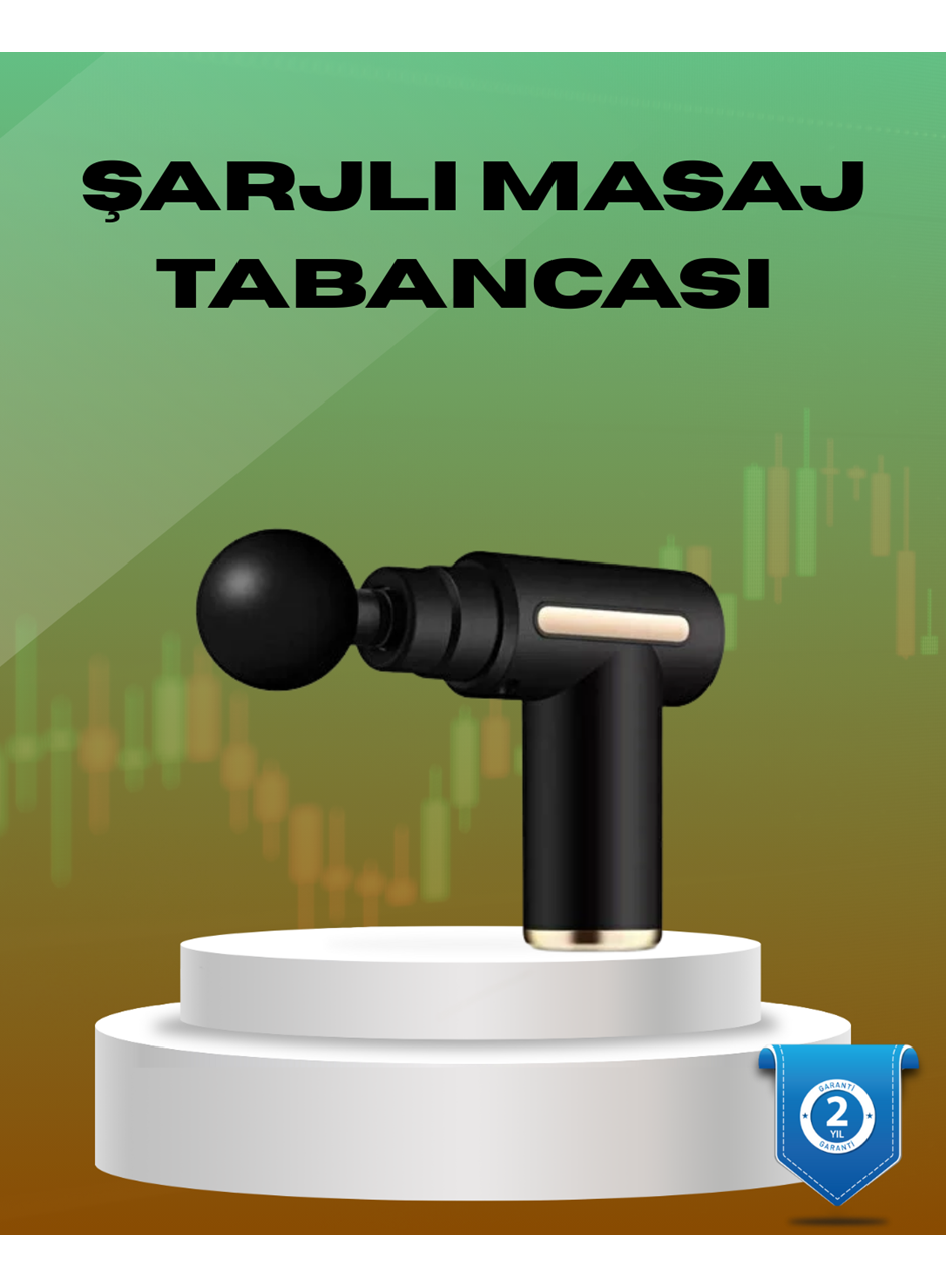 6 Kademeli Kas Masaj Tabancası 4 Başlıklı Güçlü Sessiz Sporcu Masaj Cihazı Şarjlı