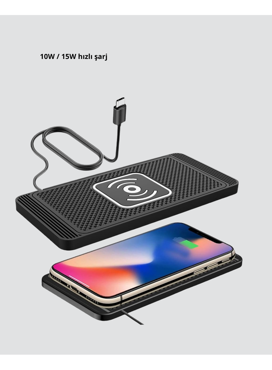 Manyetik Şarj Pedi 7.5W 10W 15W Hızlı Şarj Kaymaz Tabanlı