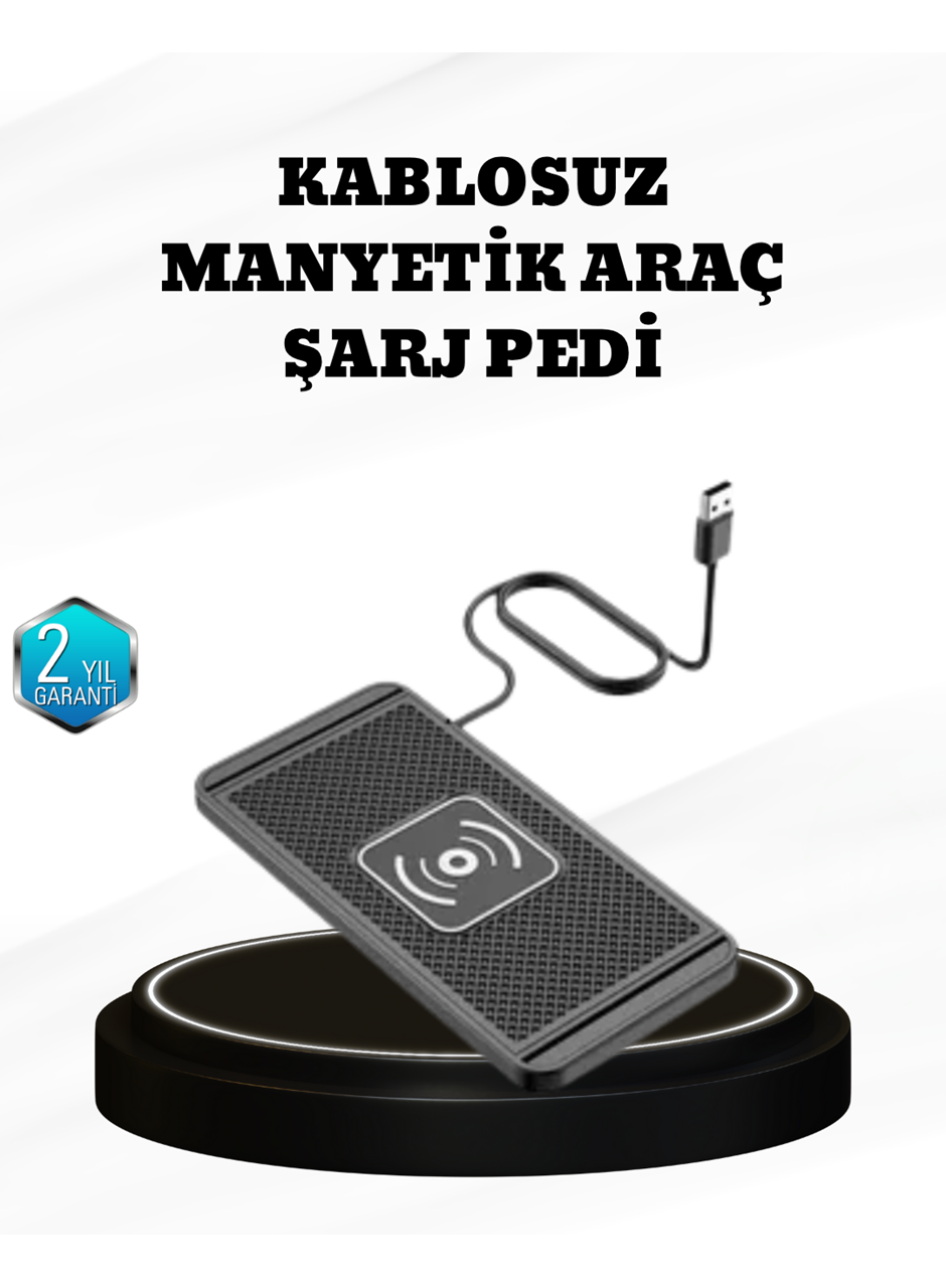 15W Manyetik Kablosuz Şarj Pedi Araç Masa Kullanımına Uygun Qi Şarj Cihazı