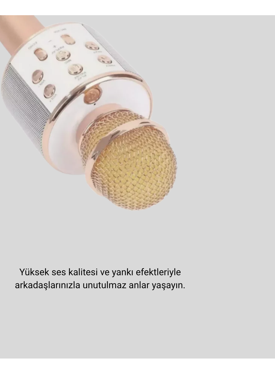 Kablosuz Karaoke Mikrofon USB AUX Destekli Parti ve Eğlence İçin