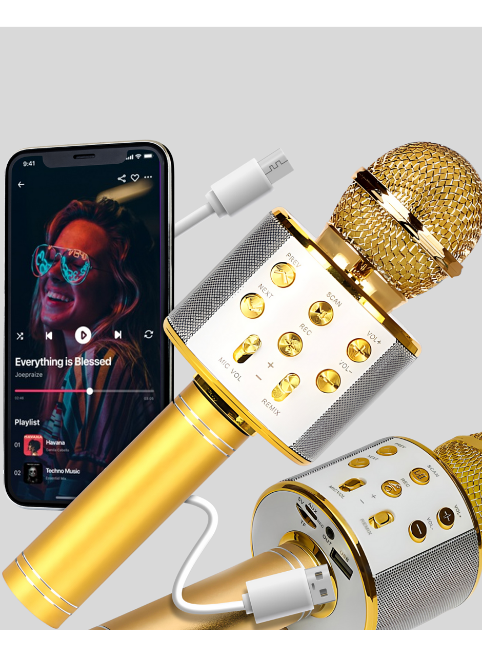 Kablosuz Karaoke Mikrofon USB AUX Destekli Parti ve Eğlence İçin