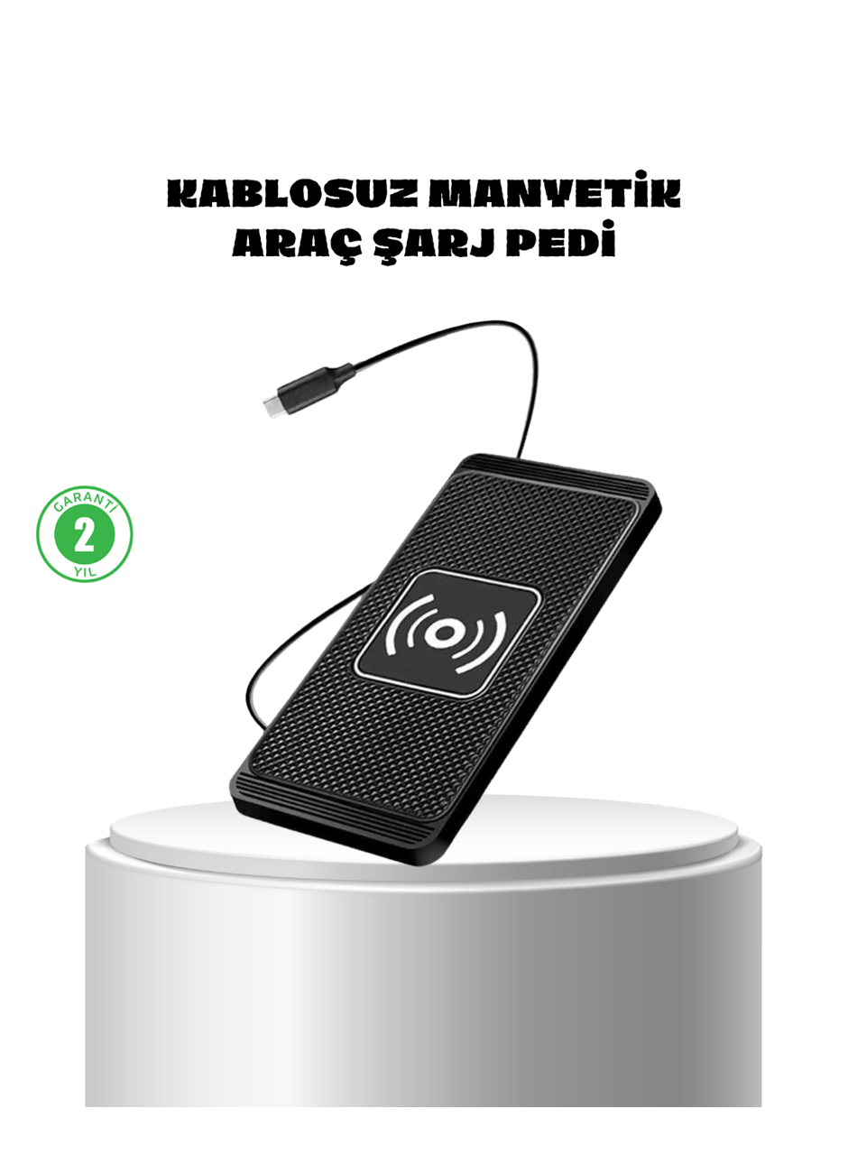 Manyetik Kablosuz Şarj Pedi 15W Hızlı Şarj Kaymaz Silikon Qi Destekli