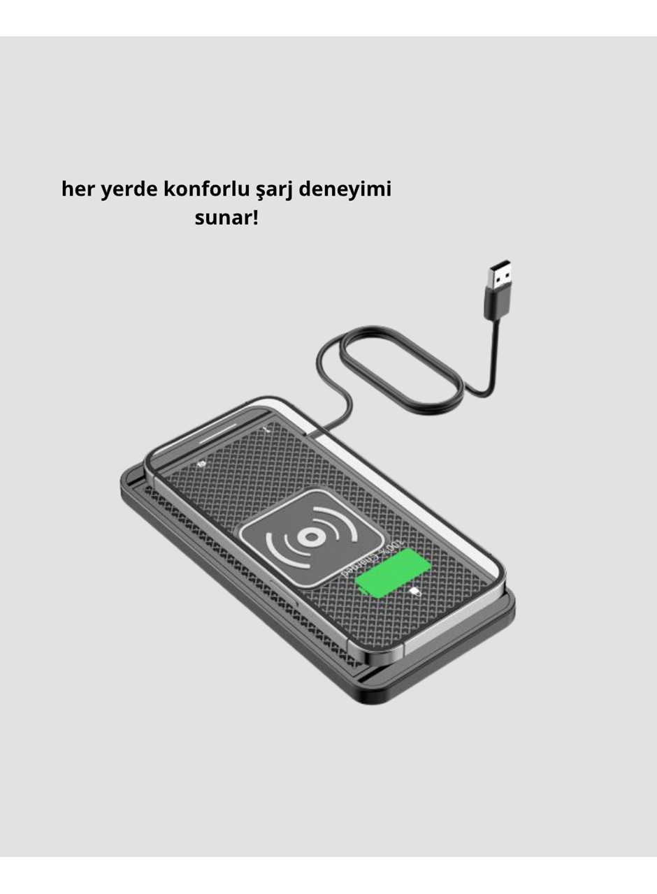Manyetik Kablosuz Şarj Pedi 15W Hızlı Şarj Kaymaz Silikon Qi Destekli