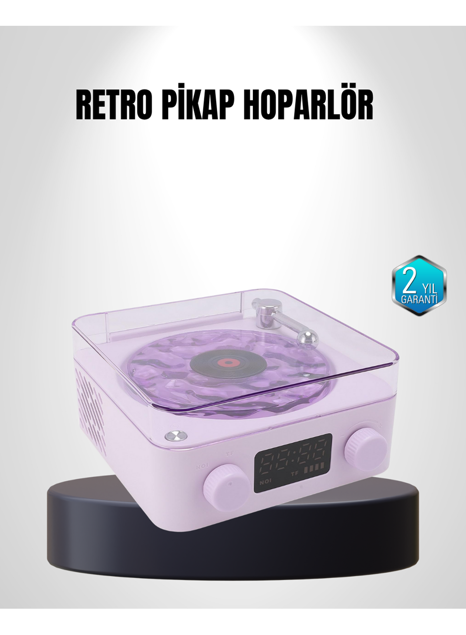 Bluetooth Retro Pikap Hoparlör 360 Derece Ses Projektörlü Gece Lambası Çok Fonksiyonlu