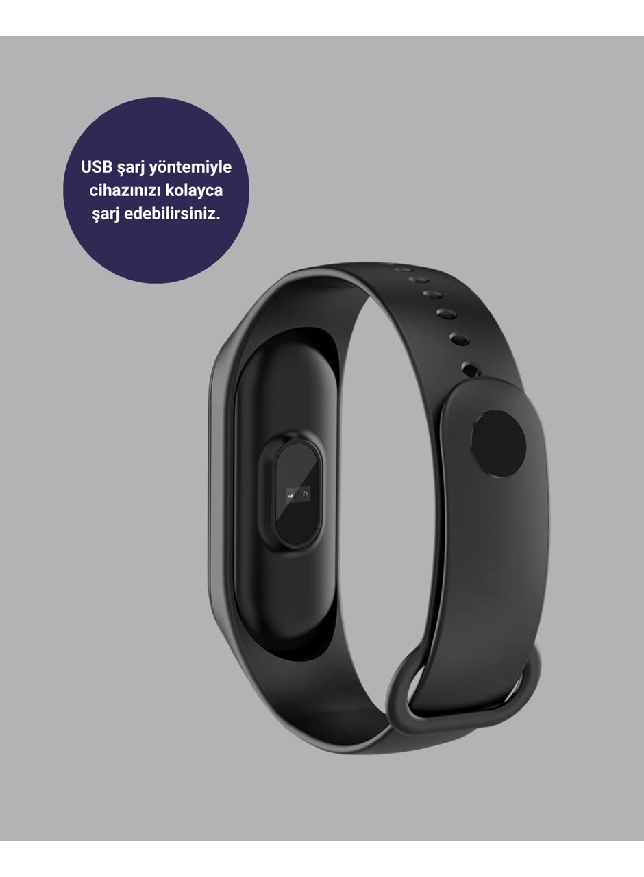 Bluetooth Akıllı Bileklik Spor Modlu Kalp Atış Takipli Uyku Analizli