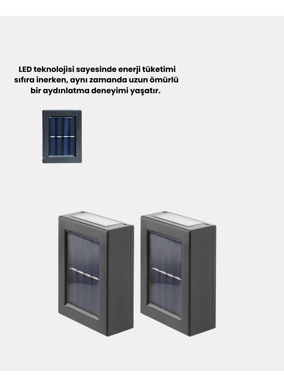 Solar Dış Mekan Aplik Su Geçirmez Dayanıklı LED Aydınlatmalı