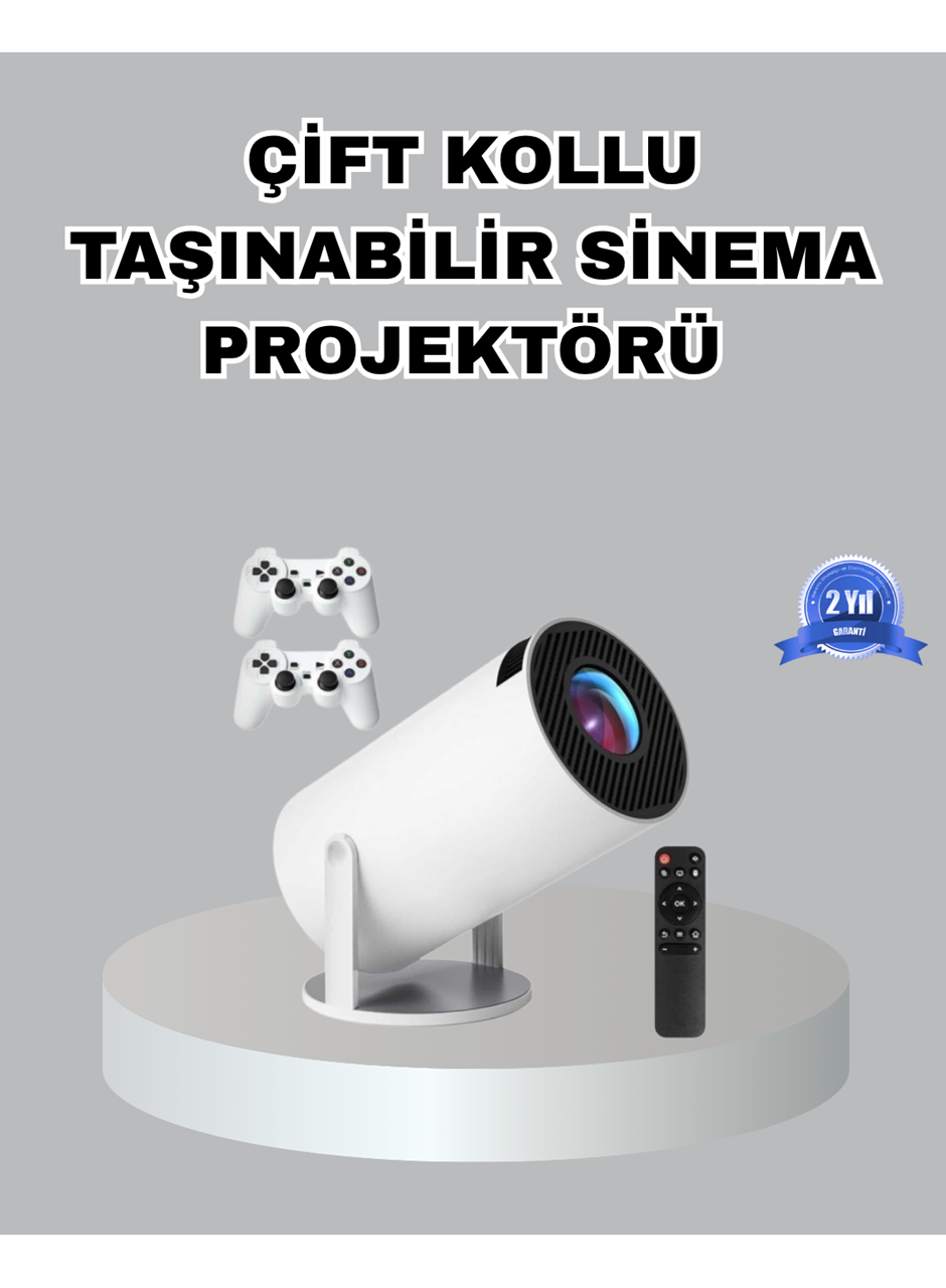 Taşınabilir Projeksiyon Cihazı 4K Destekli Wi-Fi Kablosuz Ekran Yansıtma