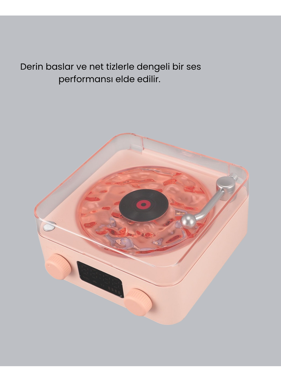 Gece Lambası Stereo Bluetooth Hoparlör Dijital Saat Su Dalgası Efektli 3-ü-1 Cihaz