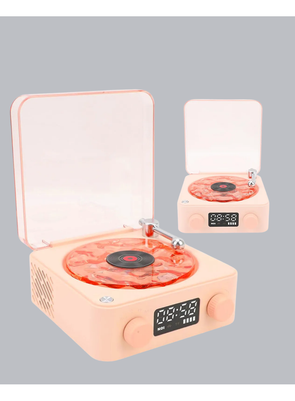 Gece Lambası Stereo Bluetooth Hoparlör Dijital Saat Su Dalgası Efektli 3-ü-1 Cihaz