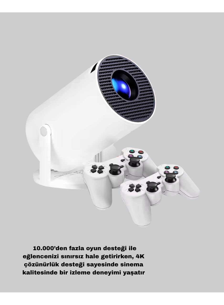 Projeksiyon Cihazı 4K Destekli Kablosuz Bağlantılı Bluetooth 5.0