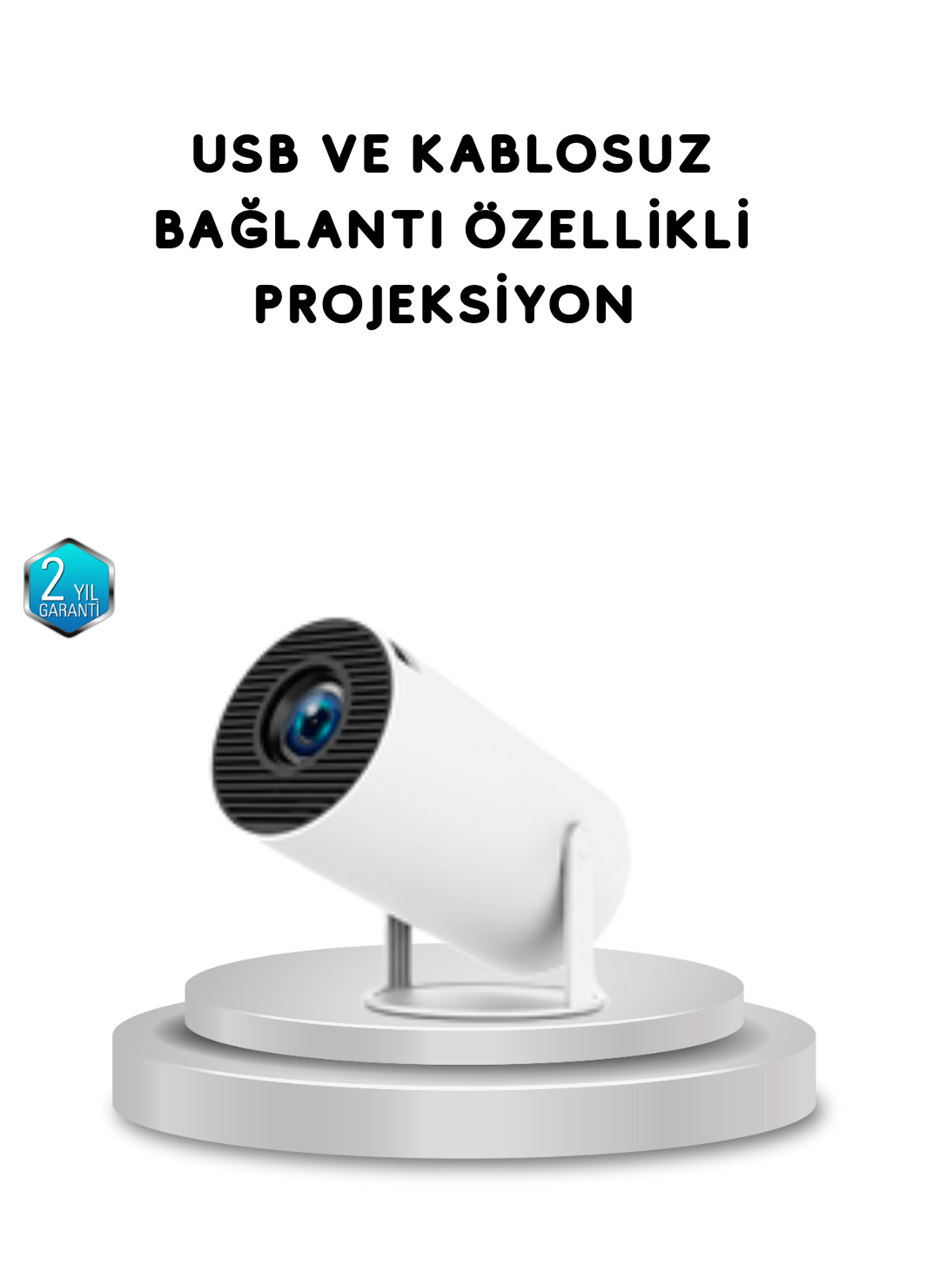 Full HD 4K Uyumlu Projeksiyon Cihazı 130 İnç Geniş Ekran Destekli